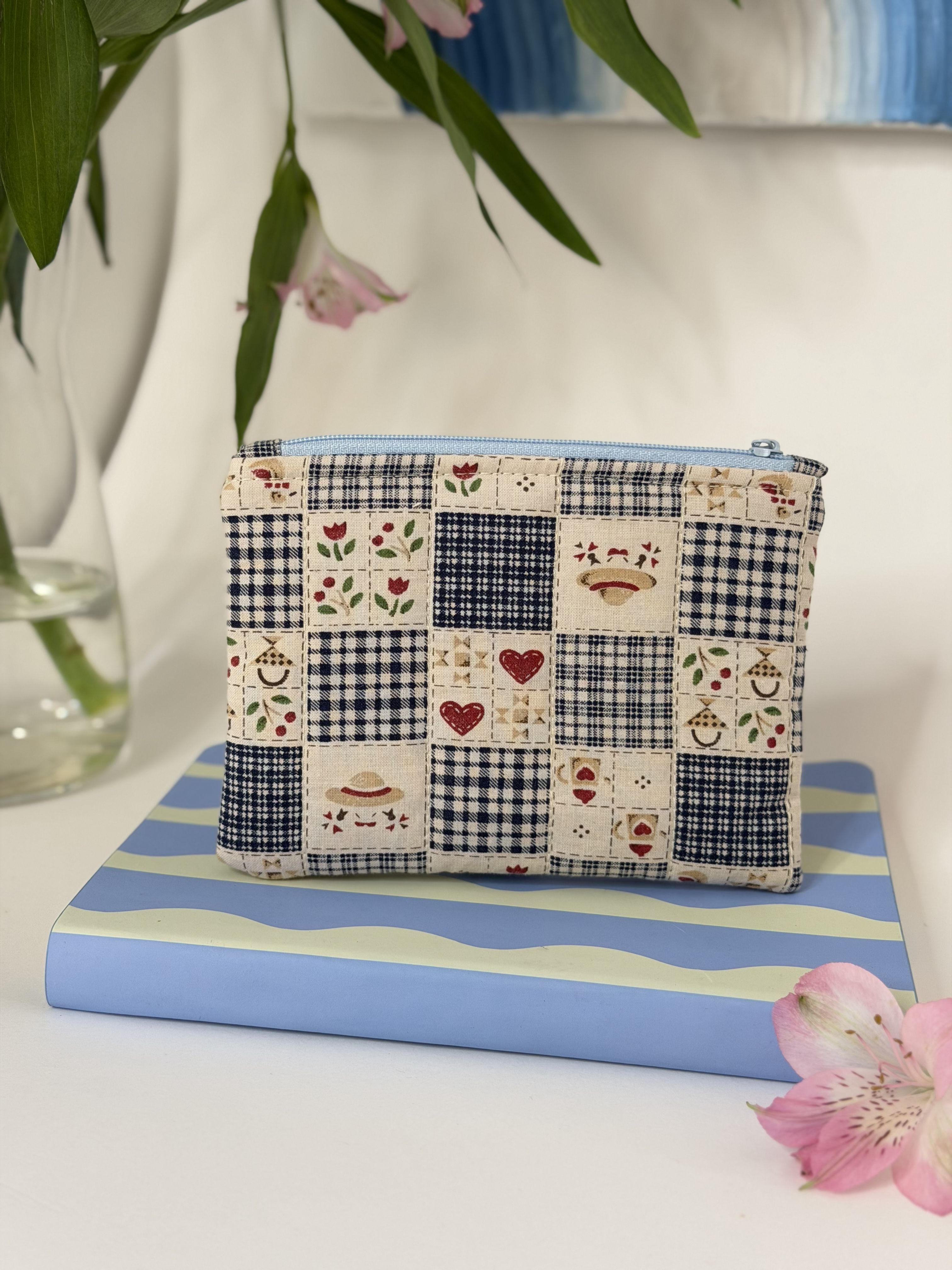Pikowany portfelik mini saszetka Cottage Blue — zdjęcie 1 z 4